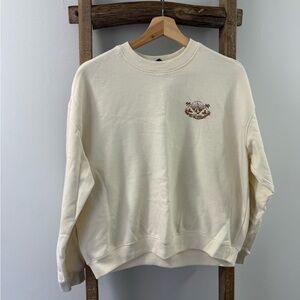 Woman’s Cream Crewneck Sweatshirt with graphic Sunset
